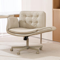 Criss Cross Legged Chair with Wheels & Armrests, Leather