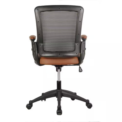 25 In. Width Big and Tall Brown Leather Chair with Adjustable Height